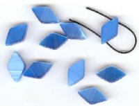 10 10x19mm Diamond Blue Double Holed Fiber Optic
